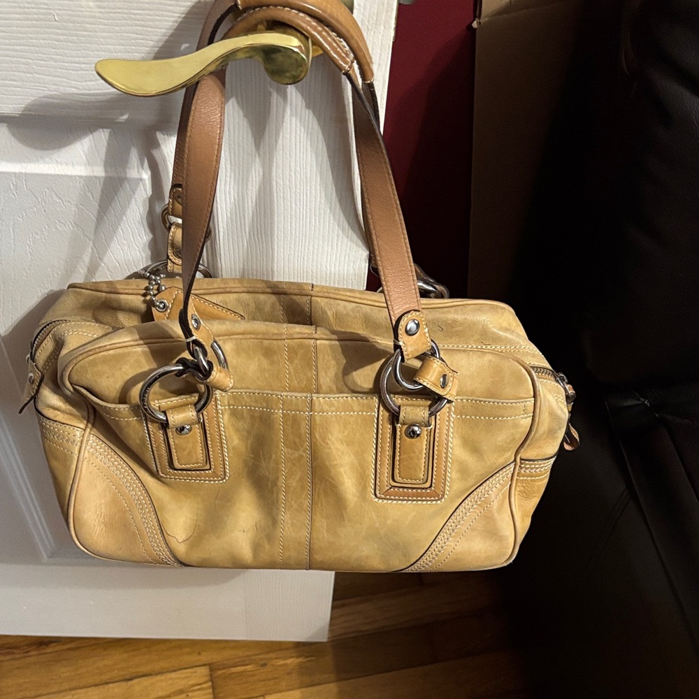 Coach Tan Leather Shoulder Bag